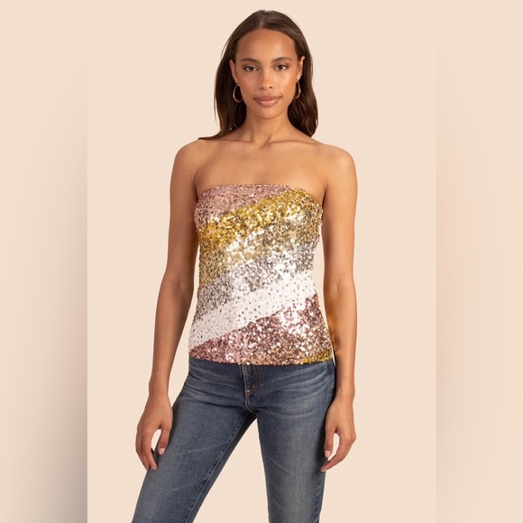 Trina Turk FETCHING TOP multicolor sequins in xxl - Picture 2 of 10